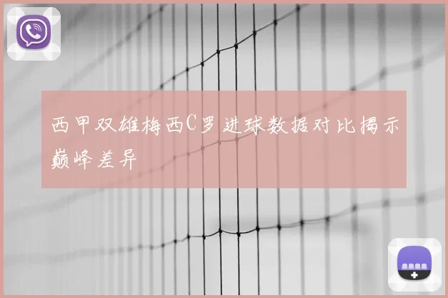 西甲双雄梅西C罗进球数据对比揭示巅峰差异